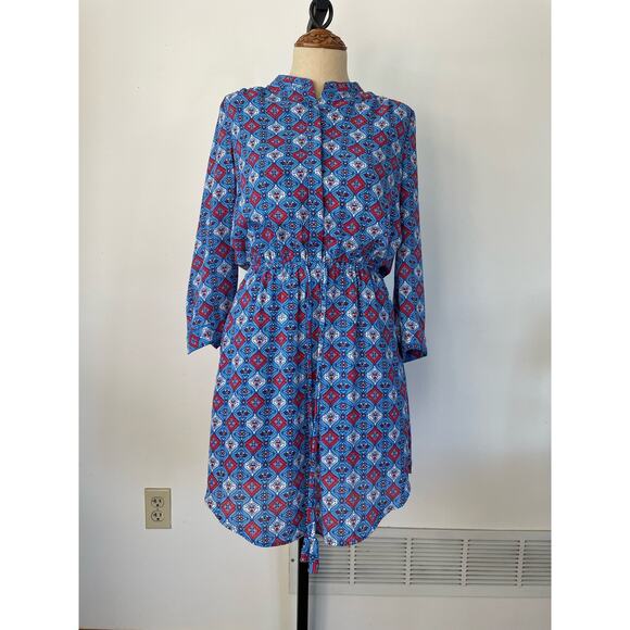 Daniel Rainn short blue and red print dress size XS - Picture 1 of 10